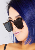 Bella V Polarized Sunglasses in Gold/Grey