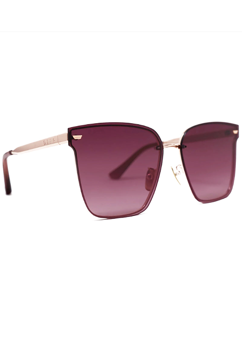 Bella V Sunglasses in Rose Gold/Wine Gradient