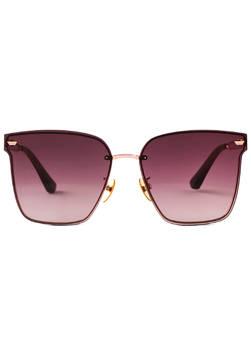 Bella V Sunglasses in Rose Gold/Wine Gradient