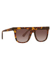 Stevie Polarized Sunglasses in Amber Tortoise/Brown Gradient