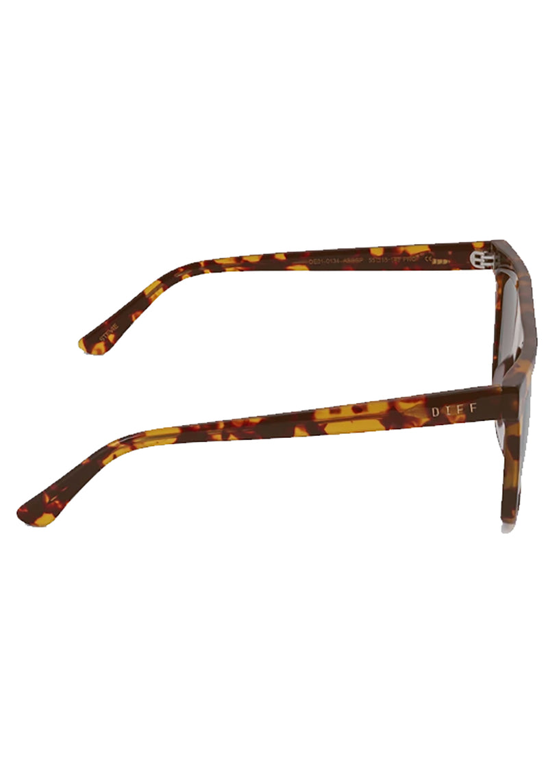 Stevie Polarized Sunglasses in Amber Tortoise/Brown Gradient