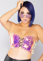 Thrill Seeker Iridescent Bustier Top