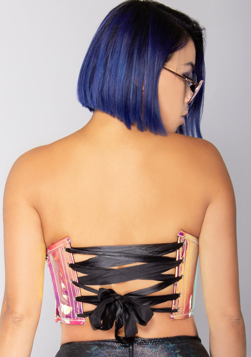 Thrill Seeker Iridescent Bustier Top