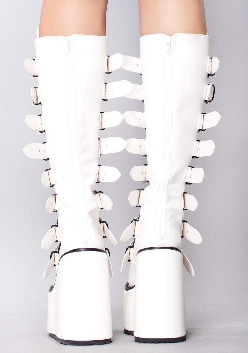 SWING 815 Addiction White Platform Boots