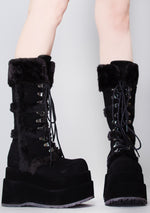 BEAR 202 Furget Me Not Black Platform Boots