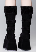 BEAR 202 Furget Me Not Black Platform Boots