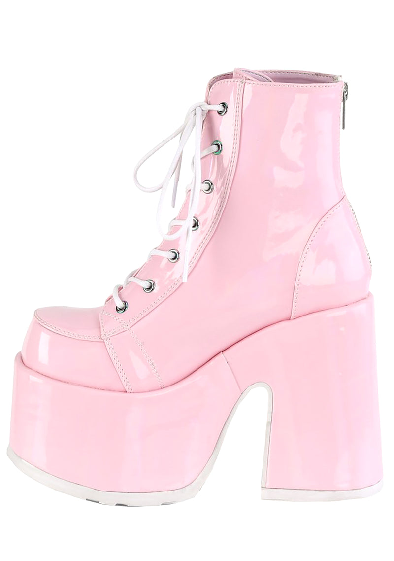 CAMEL 203 Daddy's Girl Holographic Pink Platform Boots