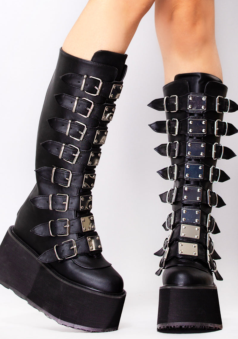 DAMNED 318 Obsession Black Platform Boots