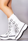 EMILY 330 Space Candy White Platform Boots