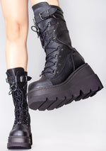 SHAKER 70 Disruptive Behavior Black Platform Boots