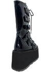 Demonia Damned Spike Platform Boots in Hologram Black