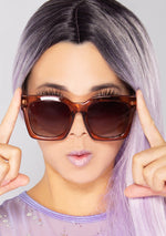 Anonymous Sunglasses in Taupe Crystal/Brown Gradient