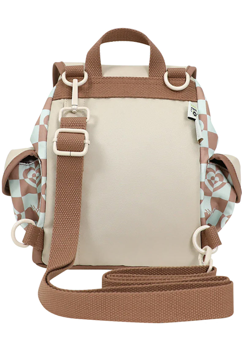 Kaleido Series Lighthouse Convertible Mini Backpack in Mushroom Checked