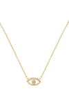 All Knowing Eye Crystal 18k Gold Plated Necklace