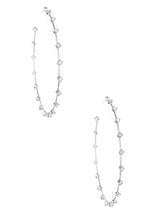 Simple Spark Crystal Hoop Earrings in Rhodium