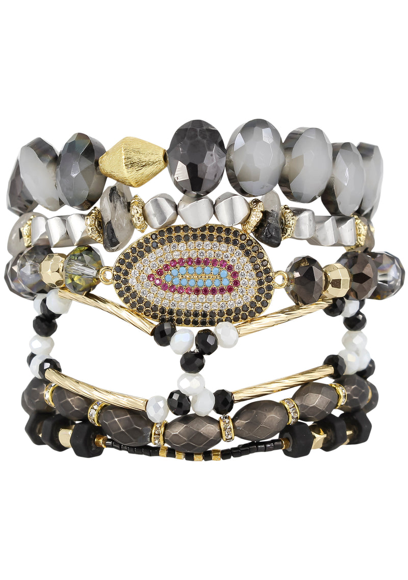 Black Orchid Bracelet Stack