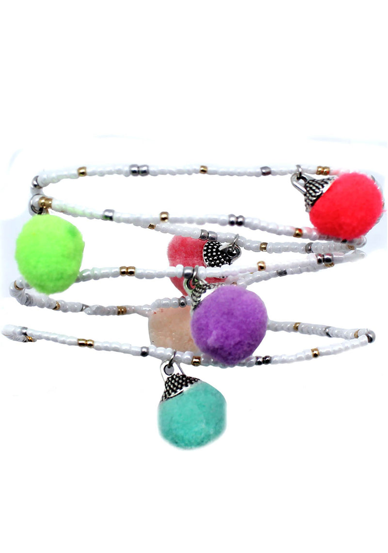 Erimish Gem Jam Pom Pom Wrap Bracelet