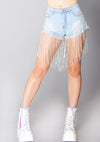 Icy GRL Rhinestone High Waisted Shorts