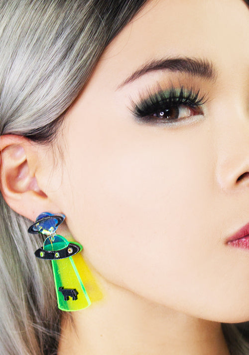 Beam Me Up UFO Resin Earrings