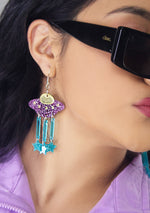 Cosmic Starlight UFO Resin Earrings