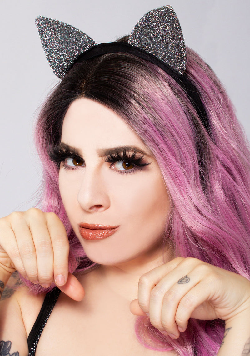 Feisty Feline Glitter Cat Ear Headband