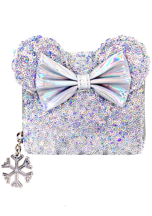 Loungefly X LASR Exclusive Disney Holographic Sequin Minnie Zip Wallet