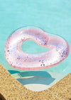 Pink Heart Glitter Pool Ring