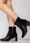 Emmy Black Leather Nubuck Booties