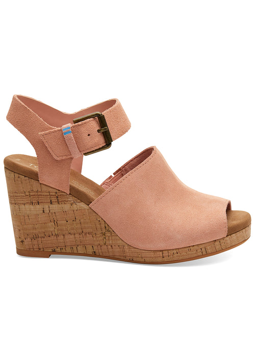 Toms Tropez Wedge Sandals in Coral