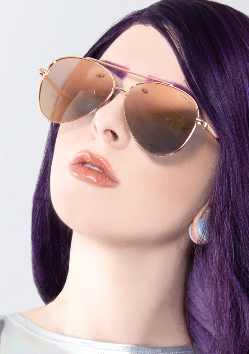 Amelia Sunglasses in Rose Gold