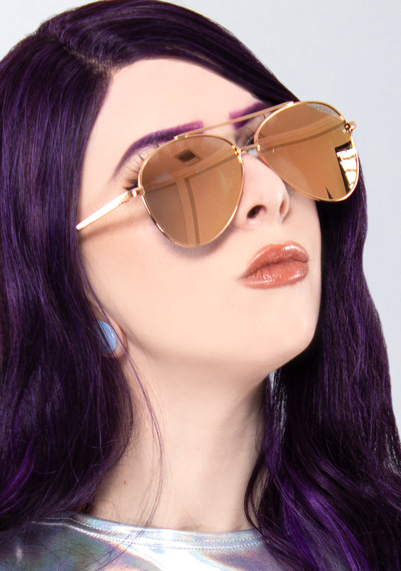 Amelia Sunglasses in Rose Gold