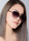 Megan 2 Narrow Sunglasses in Black Fade