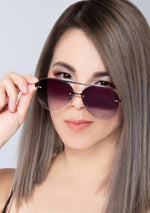 Megan 2 Narrow Sunglasses in Black Fade