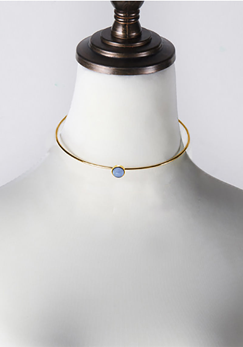 Wanderlust + Co Mia Choker in Gold/Sky