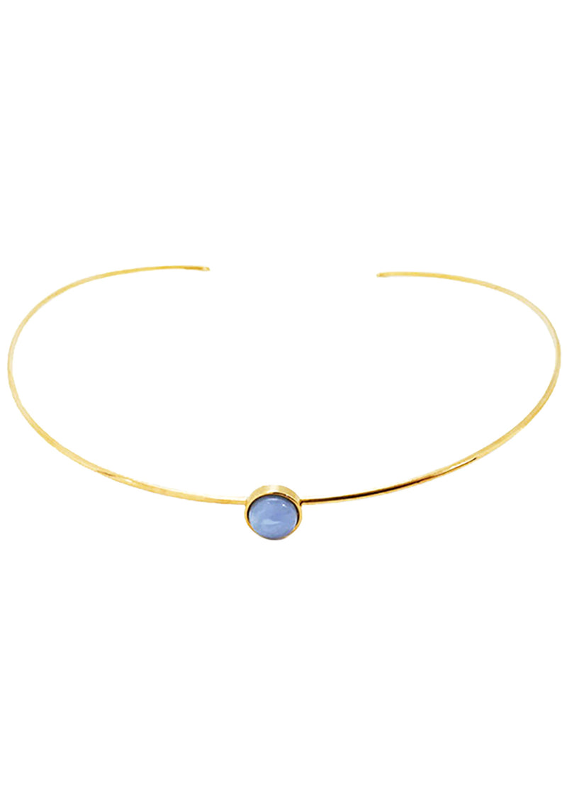 Wanderlust + Co Mia Choker in Gold/Sky