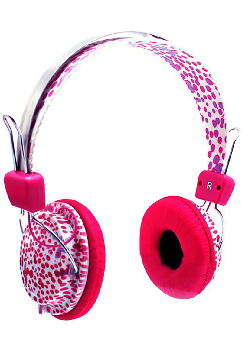 Pink Splatter Stereo Headphones