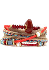 Mumbai Beaded Triple Wrap Bracelet